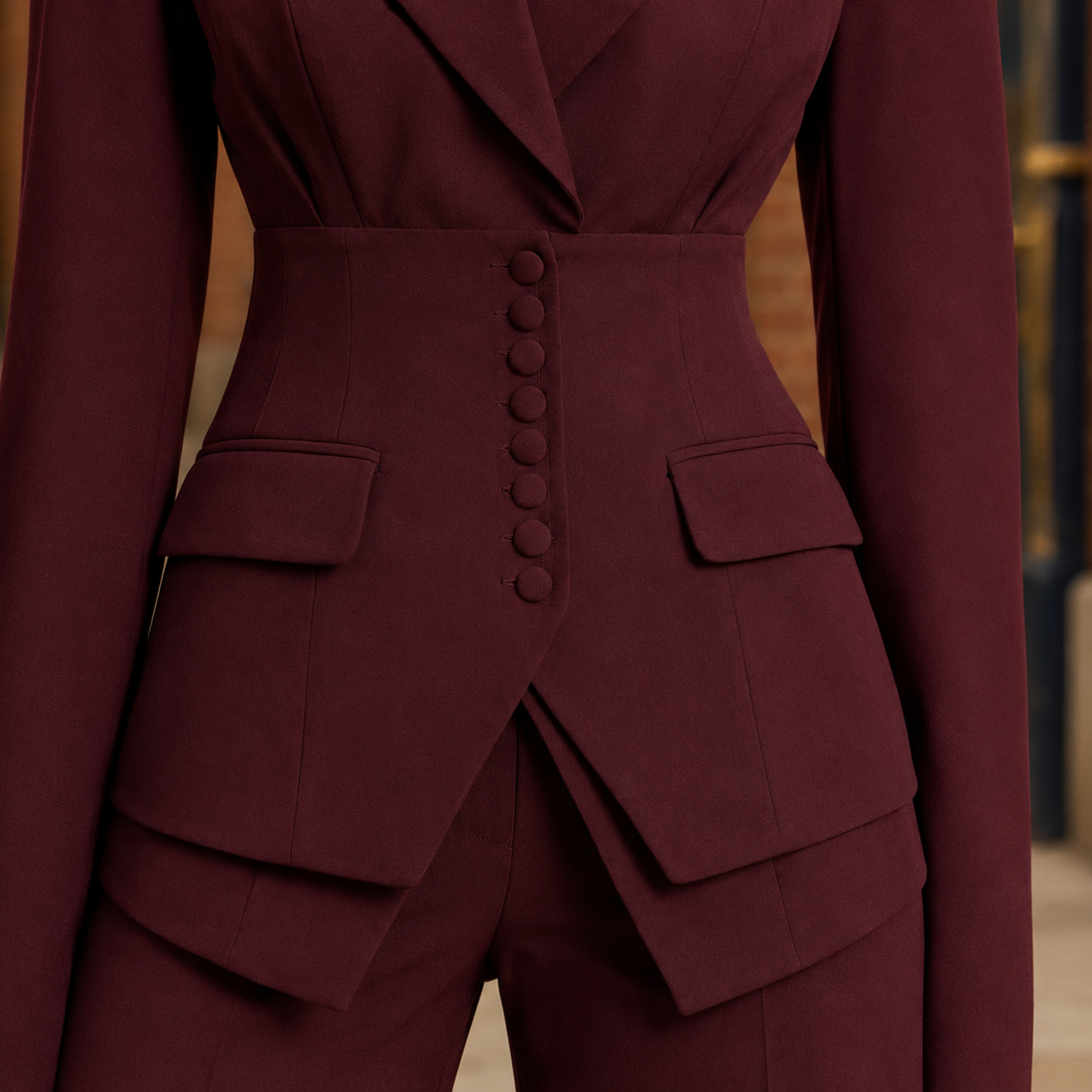 Willa Sculpted Pantsuit - Lead Product Detail