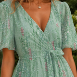 Amelie Wrap Midi Dress - Lead Product Detail