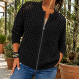 Georgina-Skye Open-Knit Sweater - Black