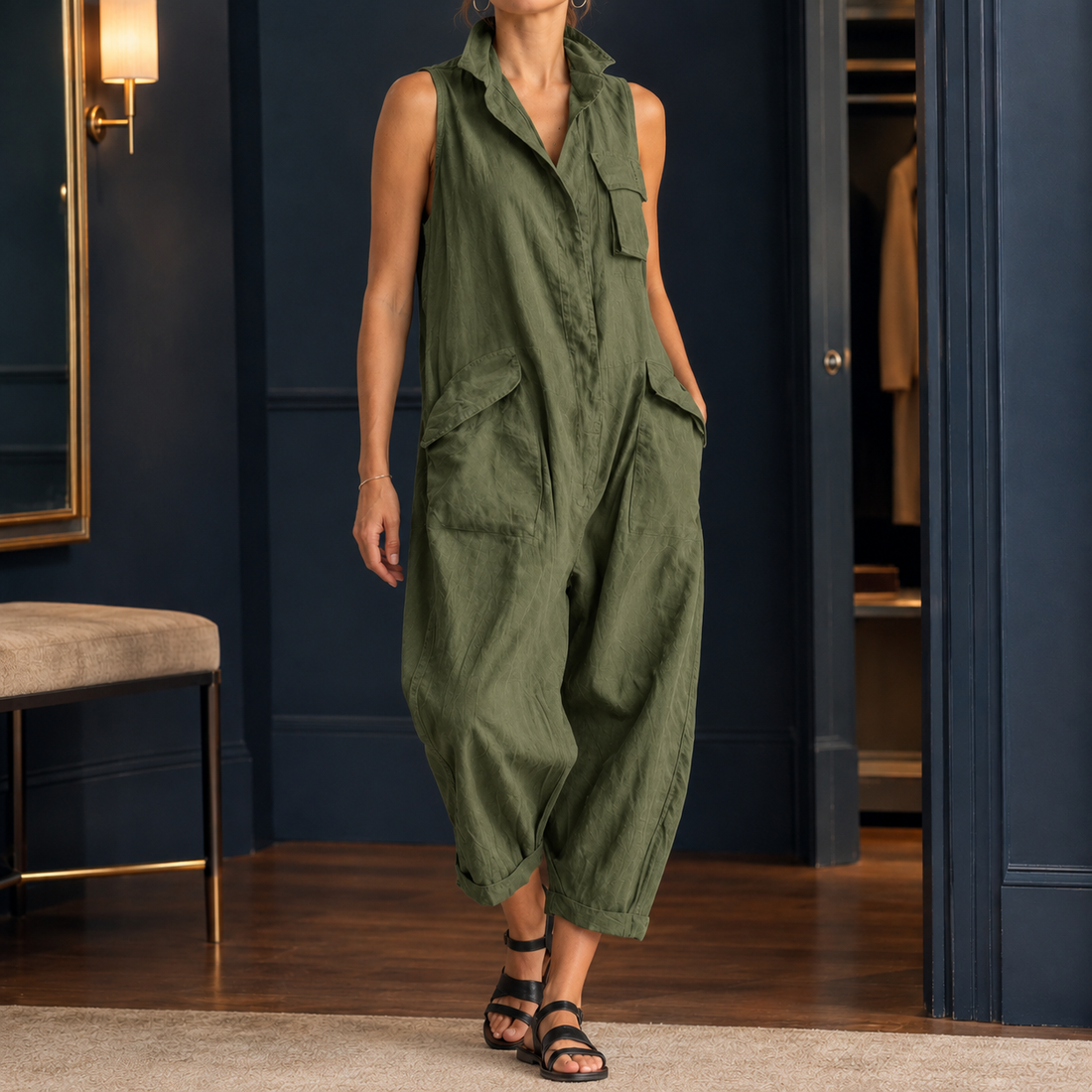 Shannon-Jade Utility Jumpsuit - Olive Green