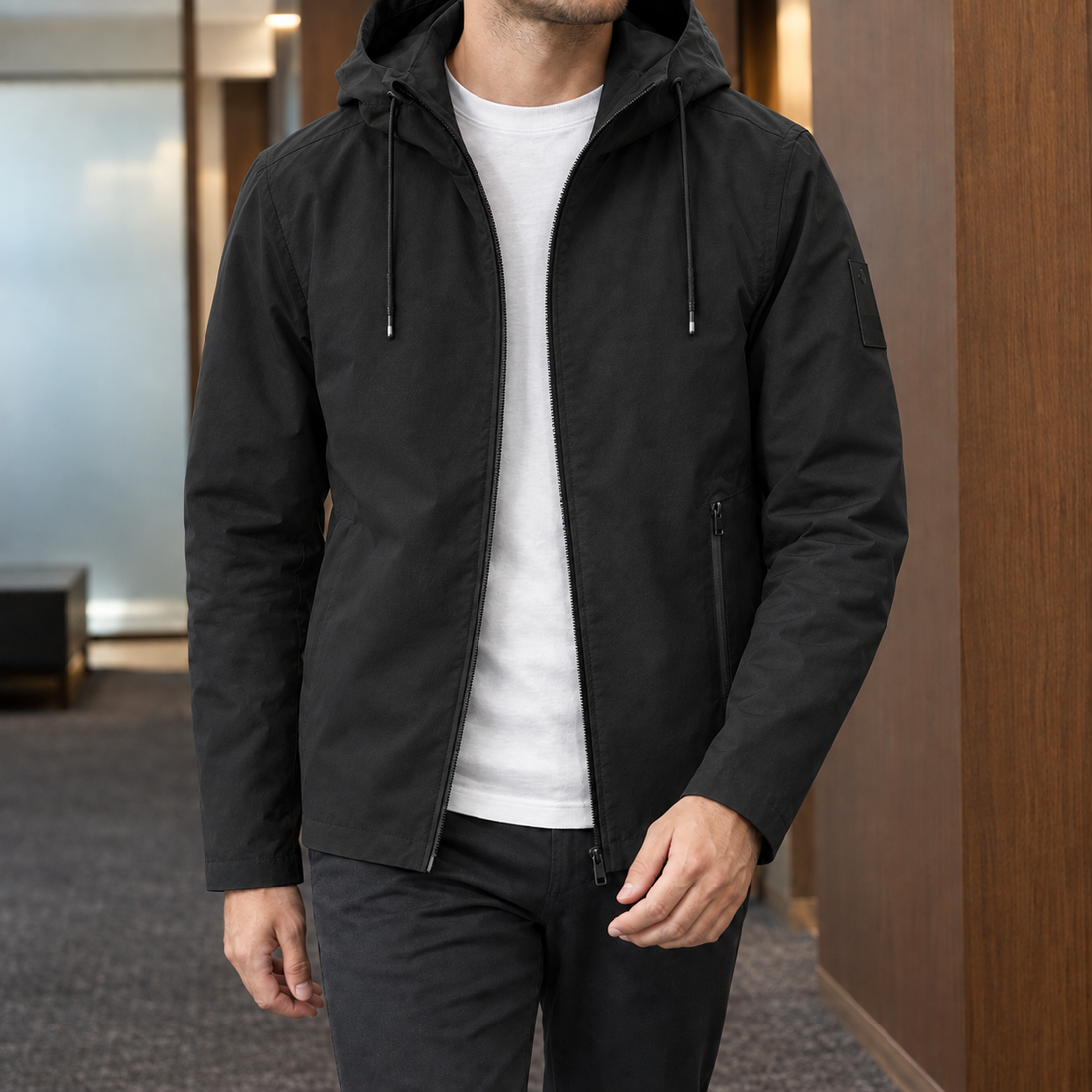 Harvey Hooded Jacket - Black