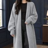 Aria-Rae Longline Cardigan - Light Gray