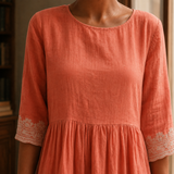 Romy Embroidered Midi Dress - Lead Product Detail