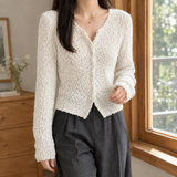 Allegra Textured Cardigan - Off White