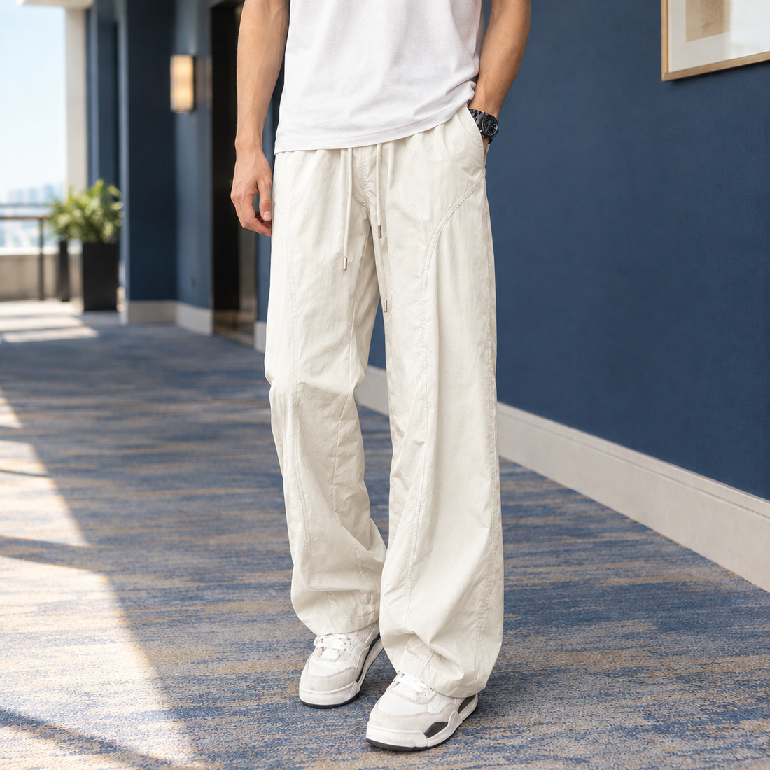 Leon Relaxed Pants - Cream White