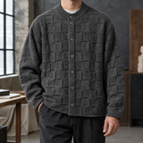 Leon-James Textured Cardigan - Dark Gray