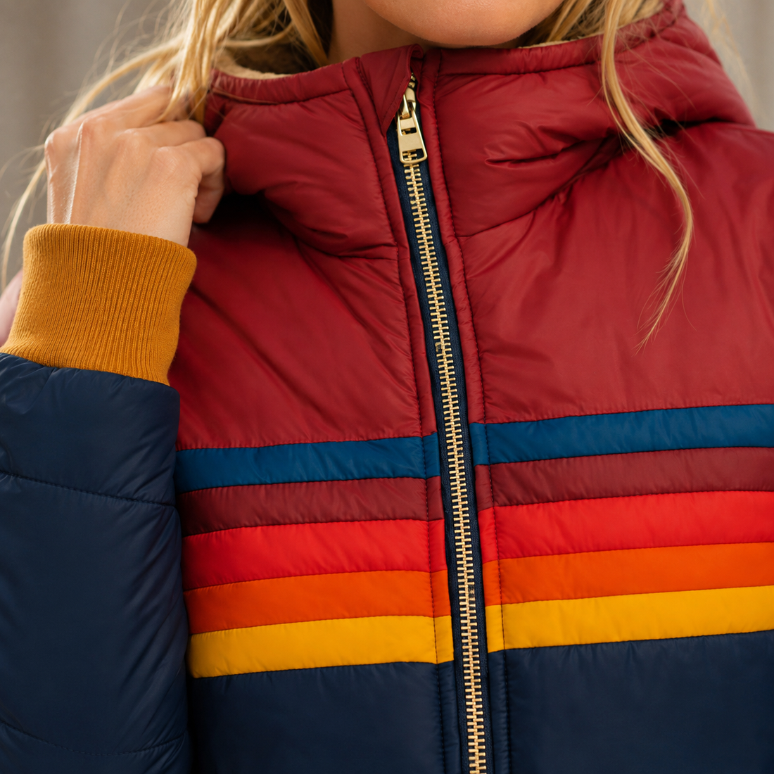 Noelle Rainbow Stripe Jacket - Lead Product Detail