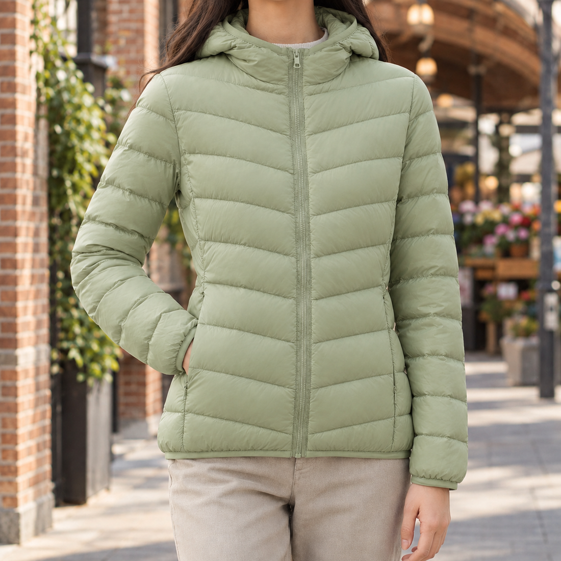 Yolande Quilted Jacket - Matcha Green