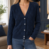 Fraser Pointelle Cardigan - Ice Lake Blue