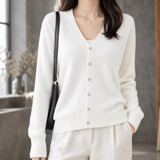 Guinevere-Kate V-Neck Cardigan - White