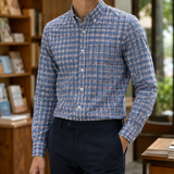 Emmett Button Down Shirt - Blue Plaid