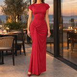 Sonia-Mae Ruched Maxi Dress - Red