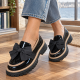 Fornari Bow Loafers - Black