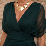 Serena-Pearl Draped Maxi Dress - Lead Product Detail