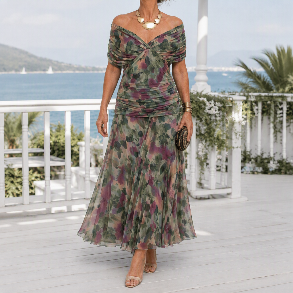 Valeria-Rose Wrap Maxi Dress - Green