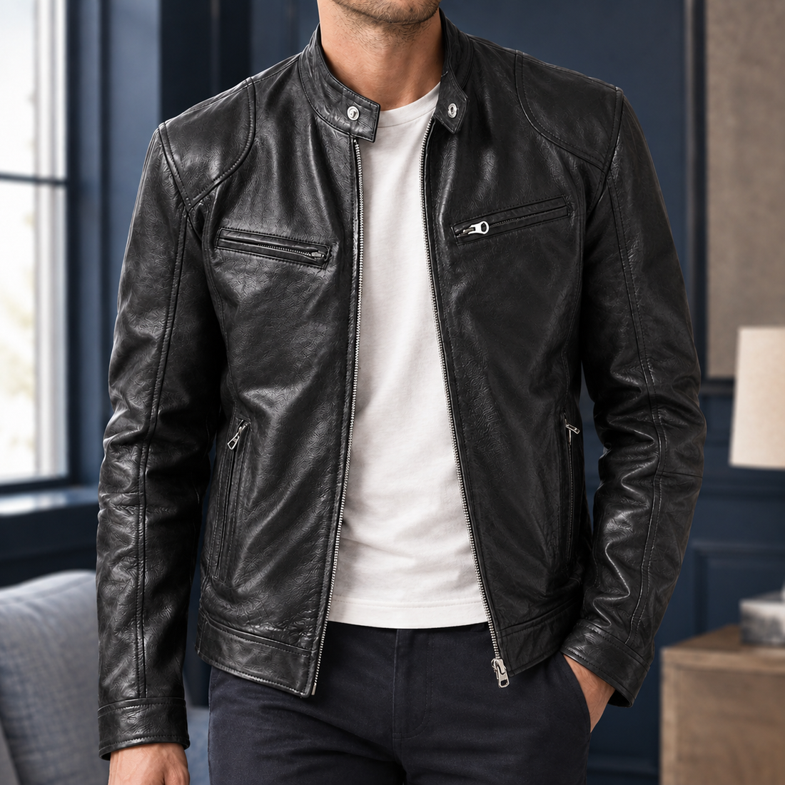 Valerian Cafe Racer Jacket - Black