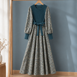 Hildegarde Patchwork Dress - Teal