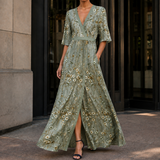 Aria Wrap Maxi Dress - Green
