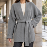 Michelle-Jade Belted Cardigan - Gray