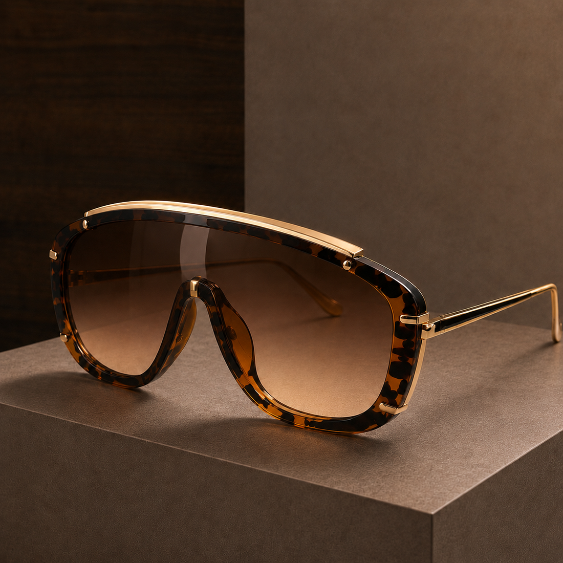 Antonia Sculpted Sunglasses - Motif Léopard