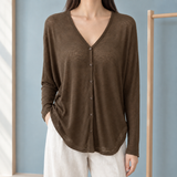 Benjamin V-Neck Cardigan - Brown