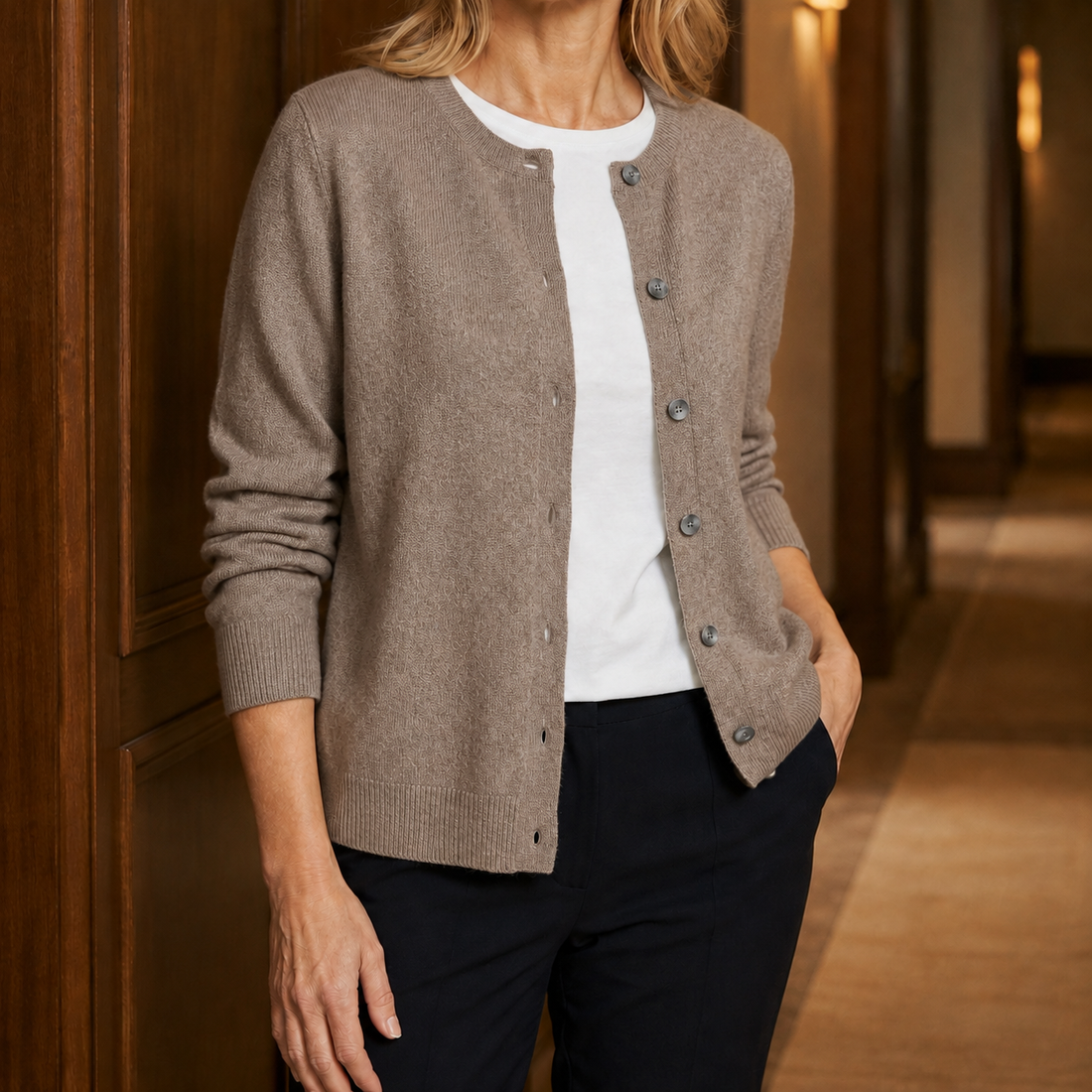 Annabel-Jane Crew Neck Sweater - Brown