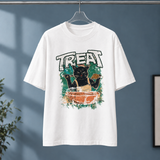 Tobias-Ellis Relaxed T-Shirt - Treat Cat-white