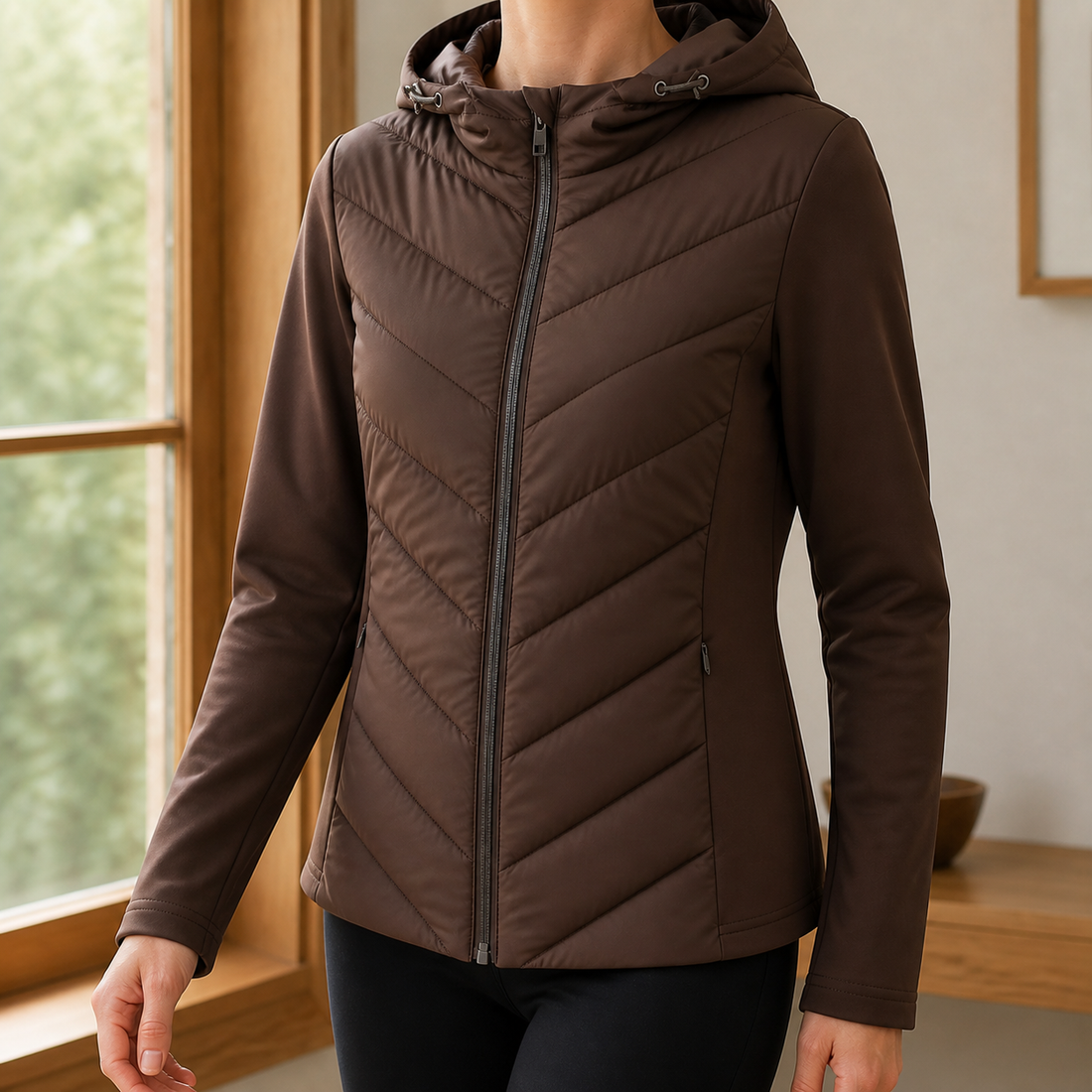 Edith-Jade Chevron Jacket - Chocolate