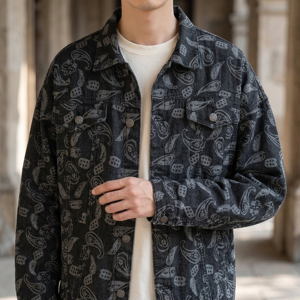 Sullivan Paisley Denim Jacket - Lead Product Detail