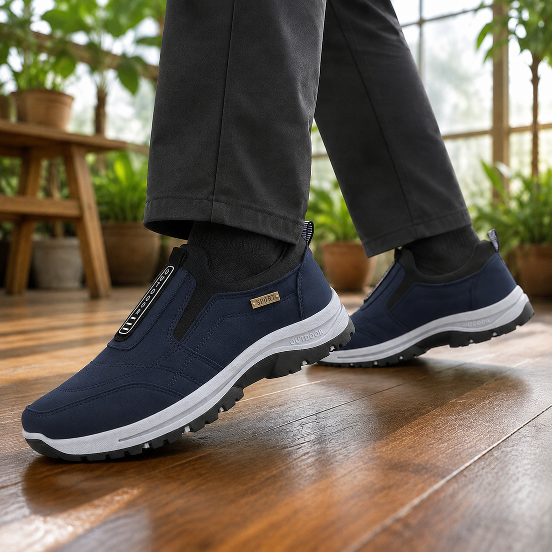 Solari Slip-On Sneakers - Navy Blue