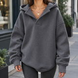 Celeste-Faye Collared Hoodie - Dark Gray