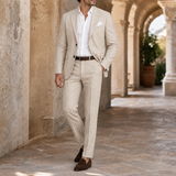 Caleb Linen Suit - Beige