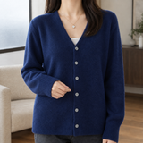 Millie V Neck Cardigan - Navy Blue