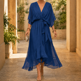 Jacinta Draped Midi Dress - Blue