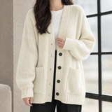 Lauren-Elise Ribbed Cardigan - Off White