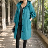 Zelda-Elise Hooded Overcoat - Blue