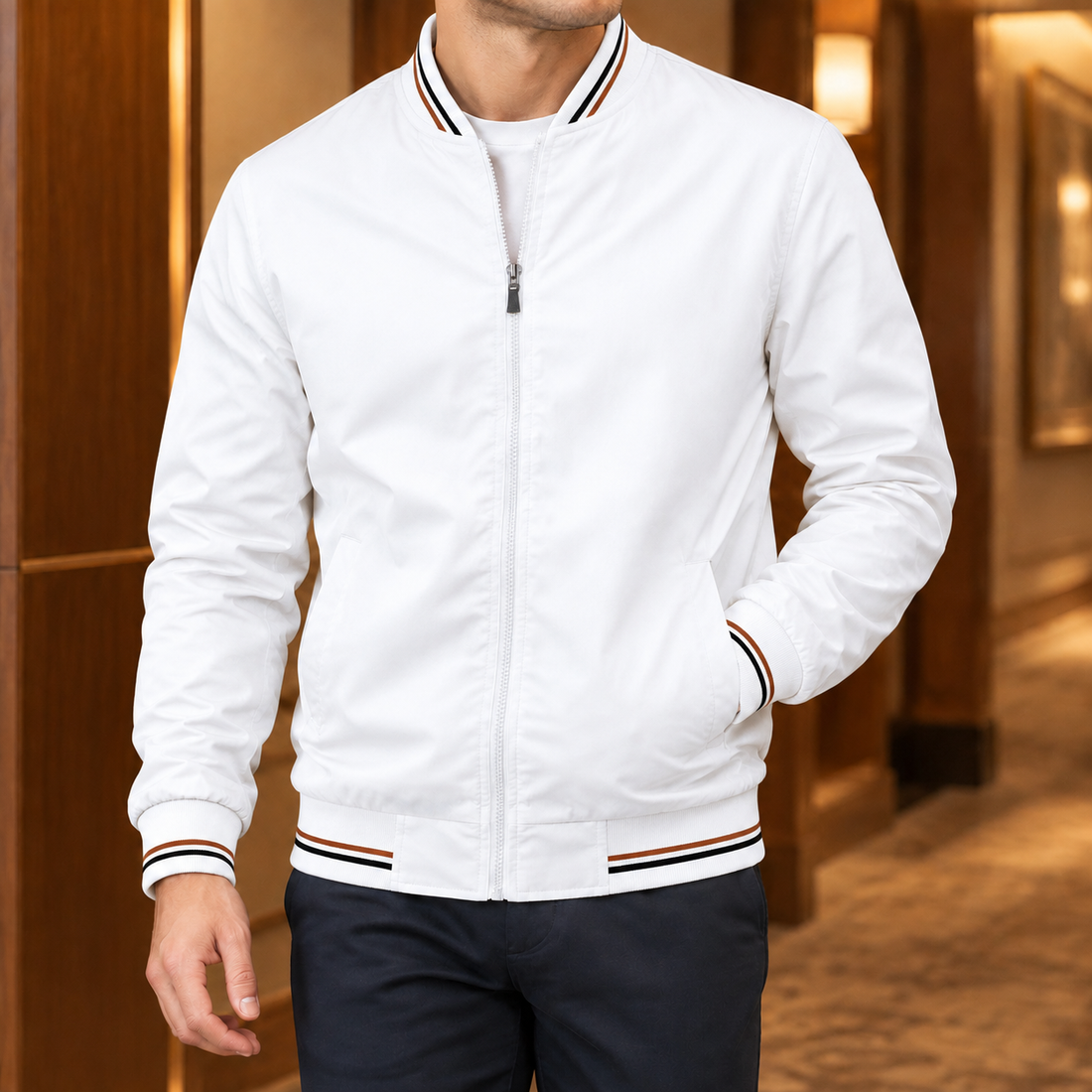 Burnaby Bomber Jacket - White