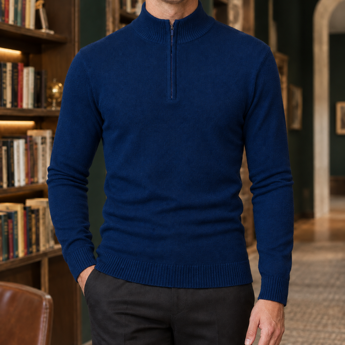 Rory Half-Zip Sweater - Navy Blue