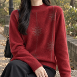 Calla-June Rhinestone Sweater - Brick Red