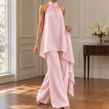 Caitlin Draped Halter Set - Pink