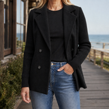 Margot Ribbed Blazer - Black