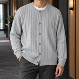 Bertram Cable Knit Cardigan - Gray