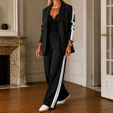 Xenia-Faye Side Stripe Set - Black