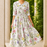 Matilda Belted Midi Dress - Floral