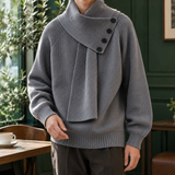 Eaton Scarf Collar Sweater - Gray