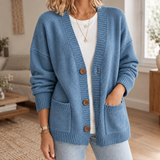 Stephanie-Claire Ribbed Cardigan - Blue