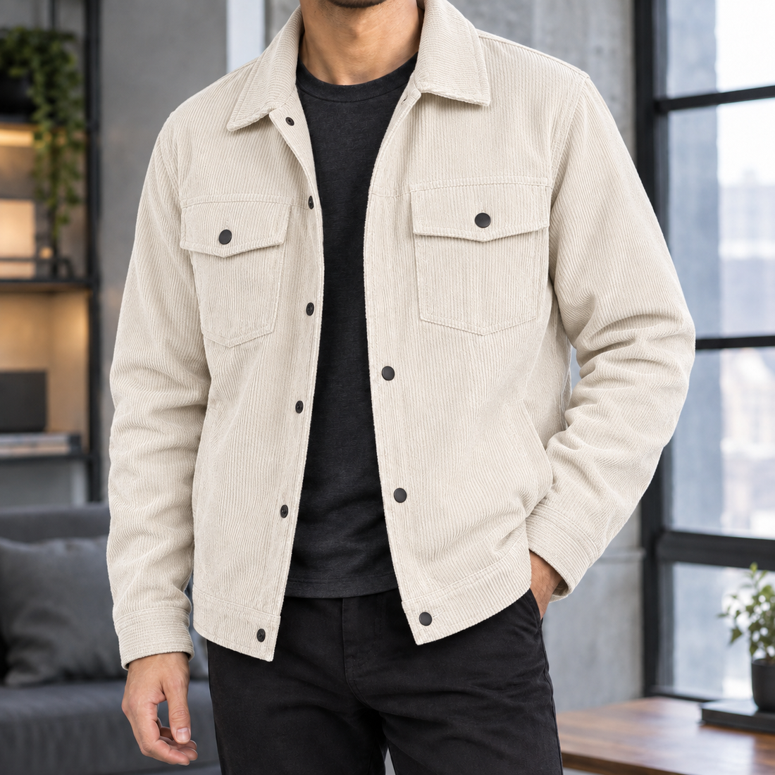 James-Dean Corduroy Jacket - Off-white