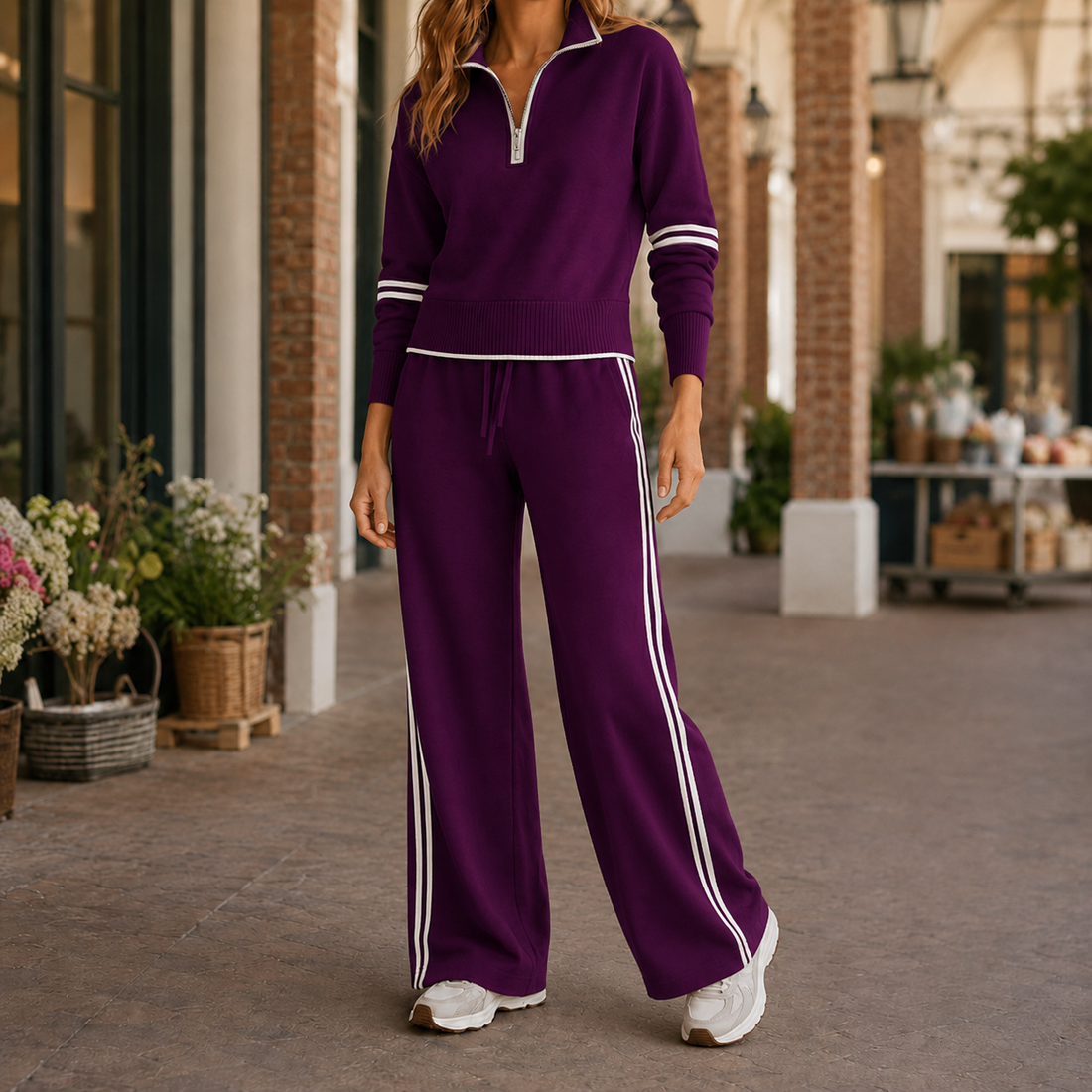 Alessia Wide Leg Set - Purple