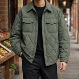 Odilon Quilted Overshirt - Army Green