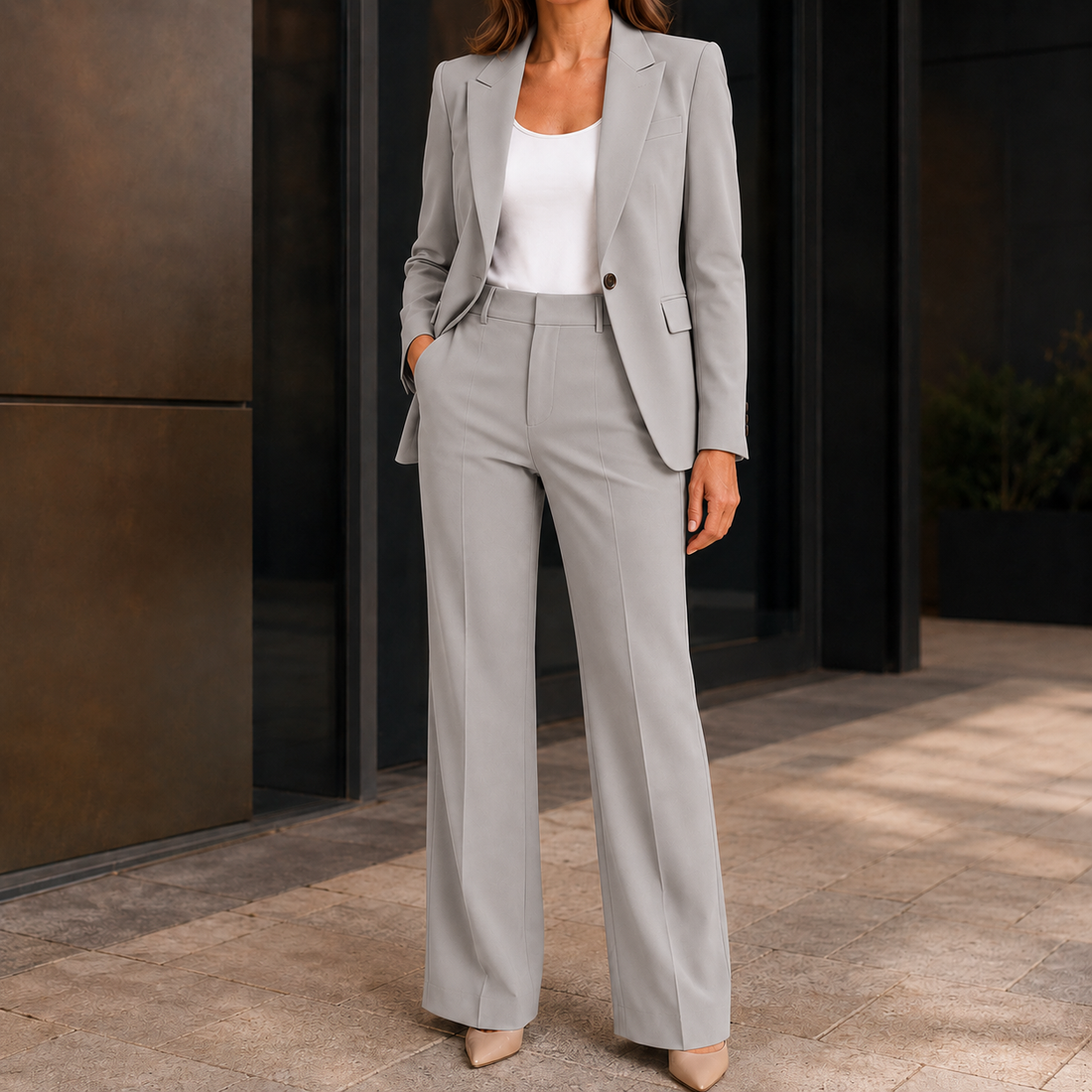 Mabel Tailored Set - Gray